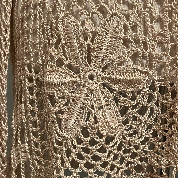 Boston Proper Gold Crochet Knit Top - Picture 4 of 8